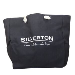 NWOT Las Vegas Silverton Casino Casual Beach Outdoor Black White Rope Tote Bag